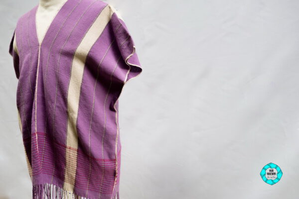 11001 เสื้อผู้ชายสีขาว-ม่วง - Image 2